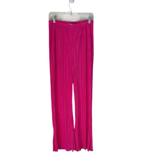 NWOT Good American Always Fits High Waist Plissé Fuchsia Pink Pants Sz 3 /4 - Picture 4 of 9